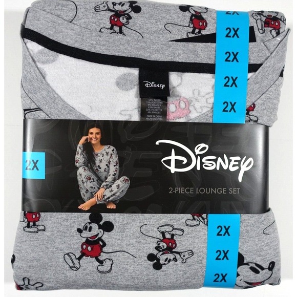 Disney Other - Disney Mickey Mouse Women 2X (24-26) Pajama Set Lounge Soft Midweight NEW